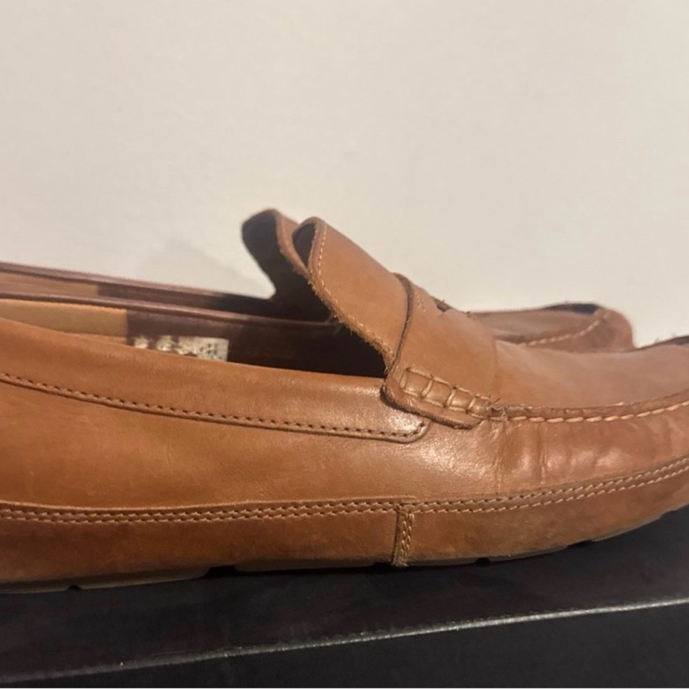Clarks Men's Brown Leather Slip-On Driving Loafers
